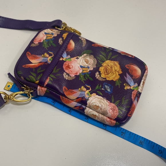 Disney parks tinker bell flower purple crossbody cellphone bag Disneyland bag - Picture 8 of 9